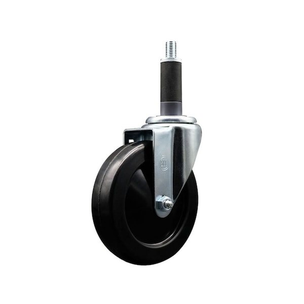 Service Caster 5'' Hard Rubber Wheel Swivel 1'' Expanding Stem Caster SCC-EX20S514-HRS-1 - main